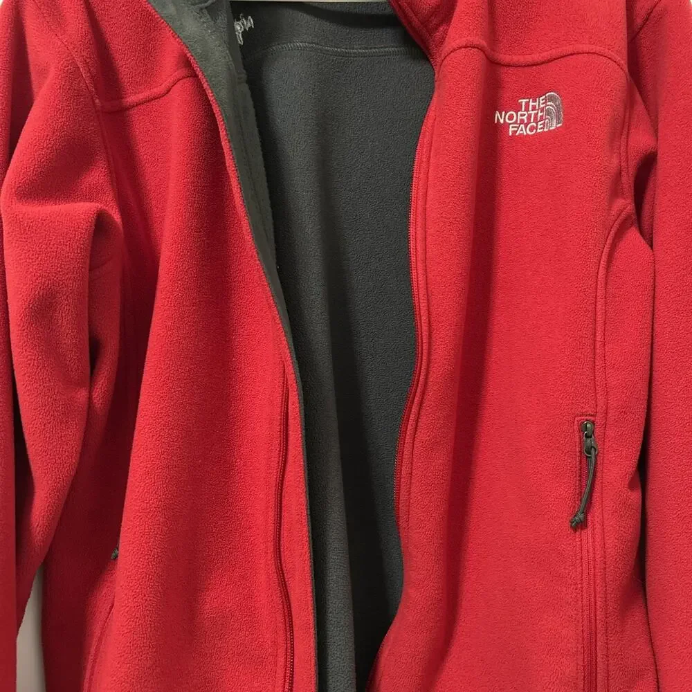 The North Face Men's Windwall Fleece Jacket, Red, Full Zip, Size Small